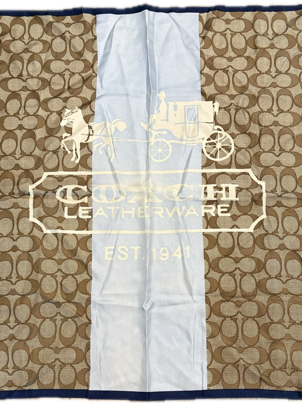 COACH Signature Logo 100% Silk Scarf - Picture 6 of 6